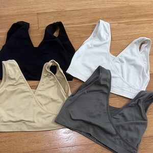 Nursing Bra Set - Black, White, Cream, and Gray